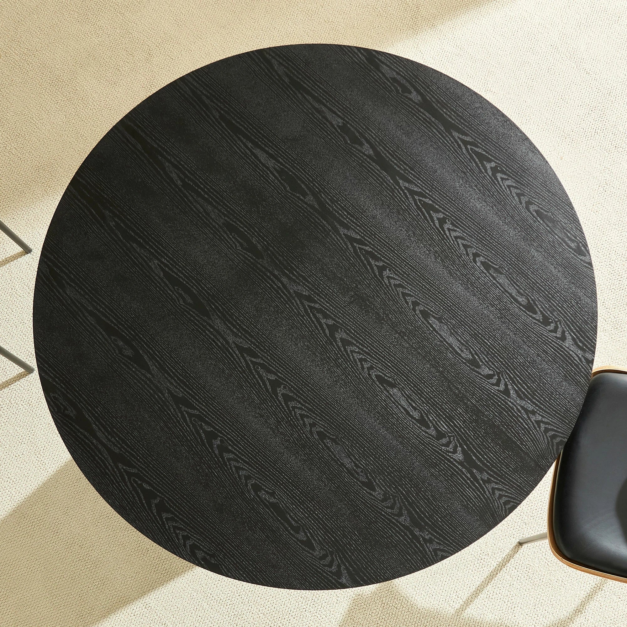 47.24" Round Dining Table – Black & Gold Pedestal, Glam - Image 5