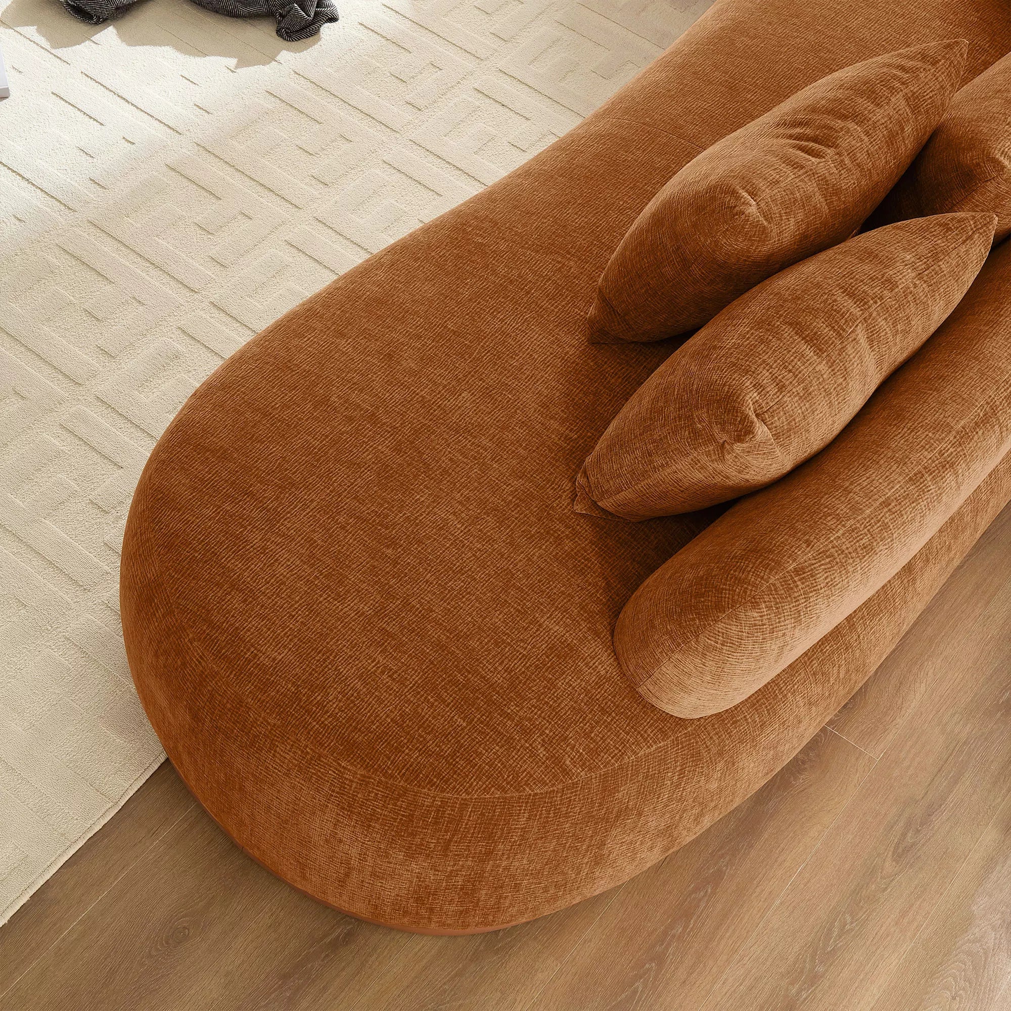 135" Tangerine Cluster L-Shape Sectional Sofa Left/Right Facing Chaise White/Broun - Image 4