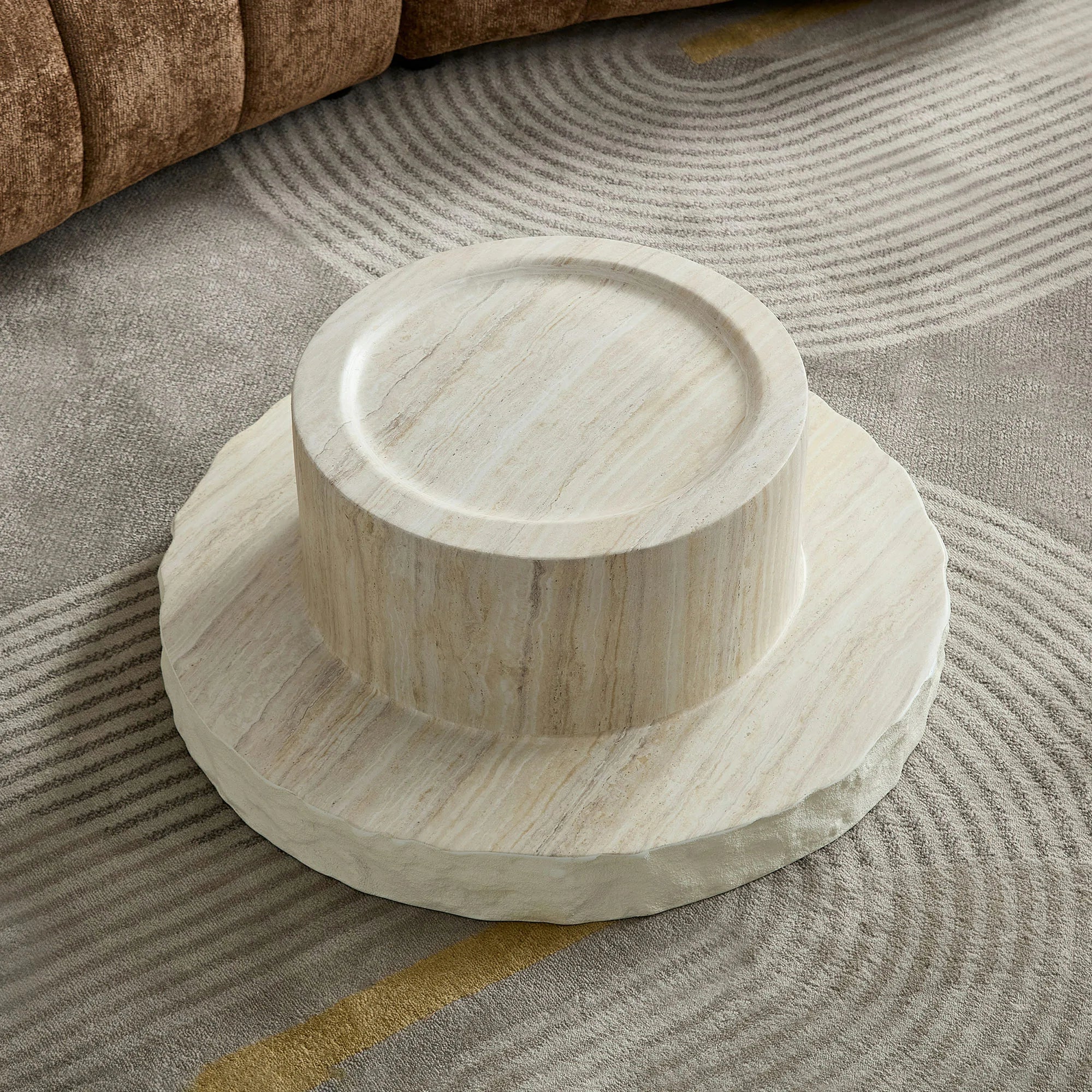 Faux Marble Textured Coffee Table – No Assembly, Modern Living Room - Image 17