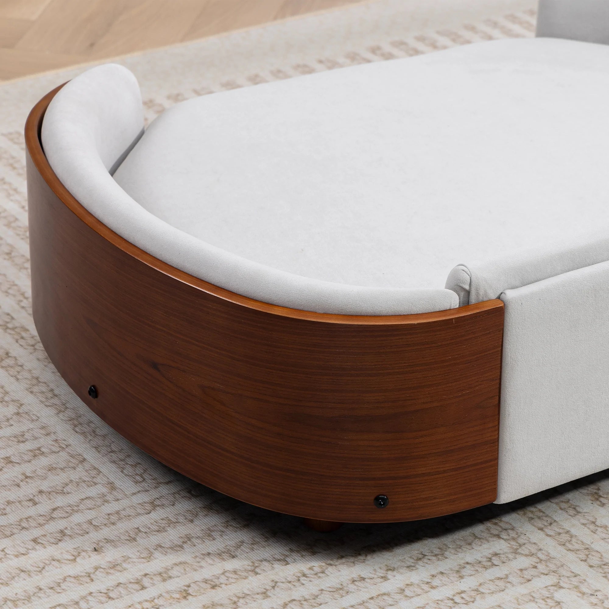 38.58" Scandinavian Dog Bed with Wood Legs & Bent Wood Back, product photo 2