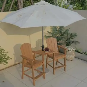 An all weather outdoor seating set on a patio