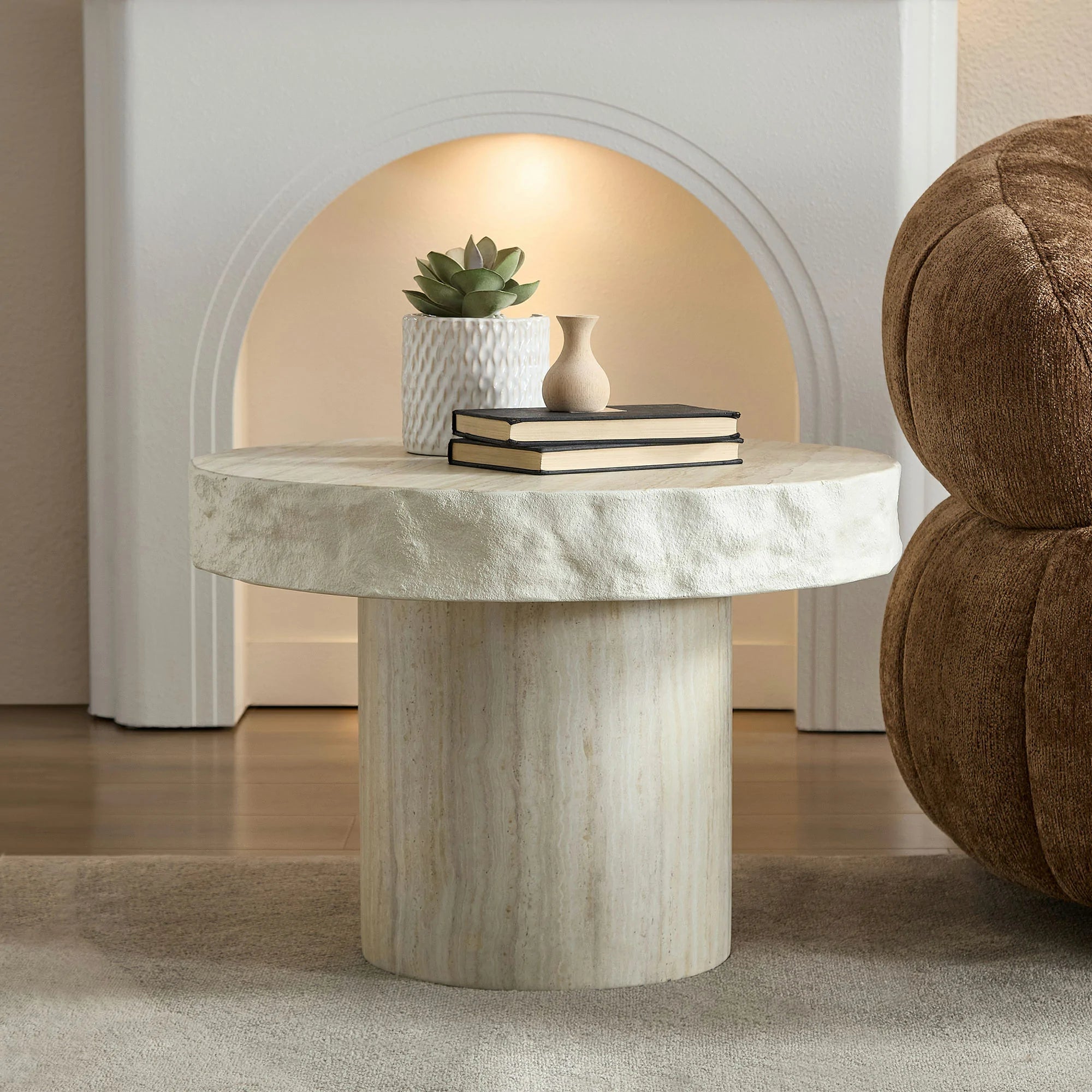 Faux Marble Textured Coffee Table – No Assembly, Modern Living Room - Image 6