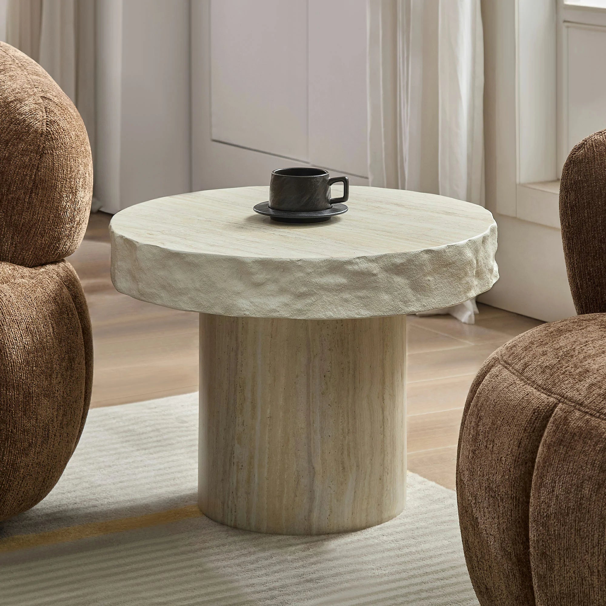 Faux Marble Textured Coffee Table – No Assembly, Modern Living Room - Image 7