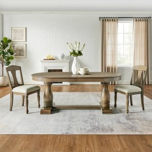 94.06" Extendable Wood Dining Table for 8 - Mid Century Modern